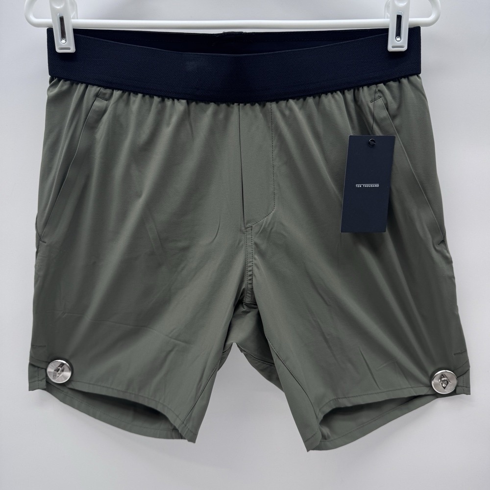 NWT Ten Thousand Tactical Shorts 7" Men Small OD Green Lined Pull On Drawstring